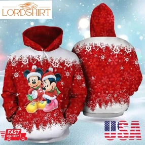 Mickey And Minnie 3D Christmas Fashion Full Printed Hoodie