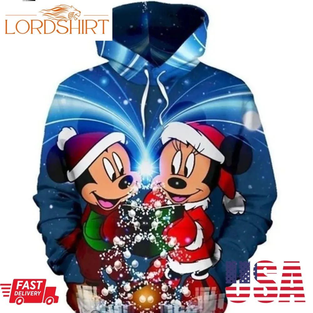 Mickey And Minnie Christmas 3D Hoodie For Men Women S To 5Xl