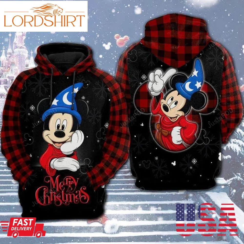 Mickey Mouse Merry Christmas 3D All Over Print Hoodie Zip Up