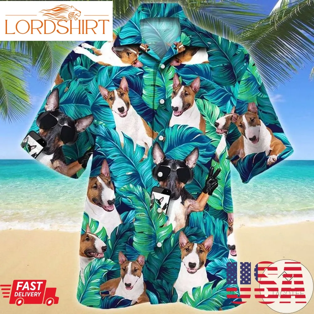 Miniature Bull Terrier Dog Lovers Hawaiian Shirt