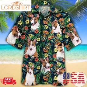 Miniature Bull Terrier Dog Lovers Tribal Tiki Mask Hawaiian Shirt