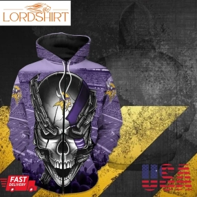 Minnesota Vikings Meta Skull 3D Hoodie Sweatshirt For Fans Men Women All Over Printed Hoodie