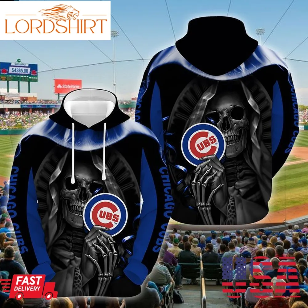 Mlb Chicago Cubs Skull Hoodie 3D