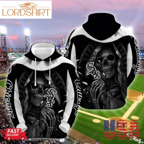 Mlb Chicago White Sox Death Skull White Hoodie 3D