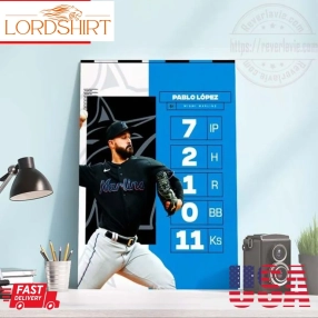 Mlb Miami Marlins A Dominant Night For Pablo Lopez Home Decor Poster Canvas