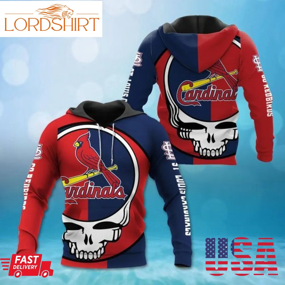 Mlb St Louis Cardinals Skull Men And Women 3D Full Printing Hoodie Shirt Mlb St Louis Cardinals 3D Full Printing Shirt St Louis Cardinals 3D All Over Printed Shirt