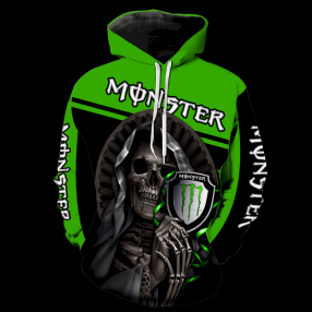 Monster Skull All Over Print V1224 Hoodie Zipper