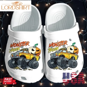 Monster Truck Take Away Pumpkin Shoes Clog   Halloween Pumpkin Crocs Crocband Clog Birthday Gift For Man Women