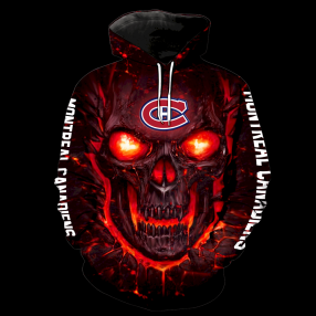 Montreal Canadiens Skull Full Over Print 1236 Hoodie Zipper