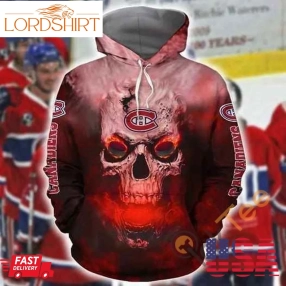 Montreal Canadiens Skull On Fire Hoodie 3D