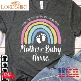 Mother Baby Nurse Shirt Rainbow Graphic Unisex Gifts For Lovers