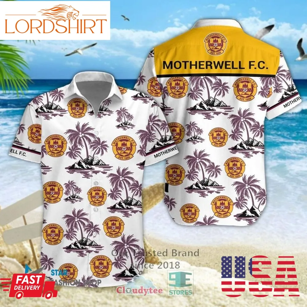 Motherwell Fc Short Sleeve Hawaiian Shirt, Short