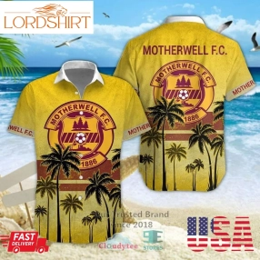 Motherwell Football Club Yellow Hawaiian Shirt, Short