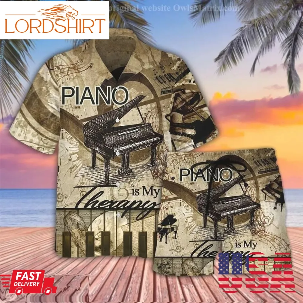 Music Piano Is My Therapy Hawaiian Shirt