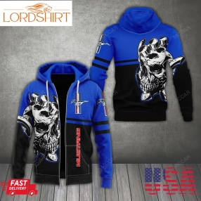 Mustang Car Skull Engine Zip Hoodie