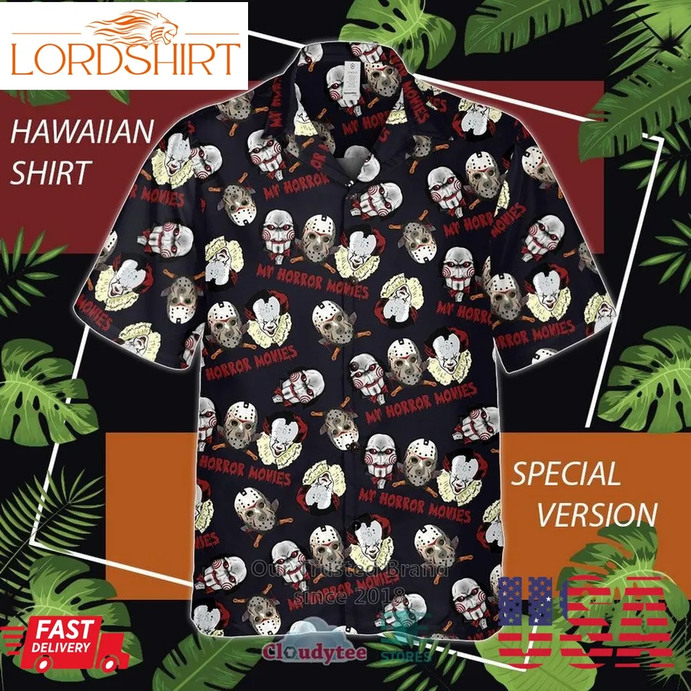 My Horror Movies Jigsaw Pennywise Jason Voorhees Hawaiian Shirt