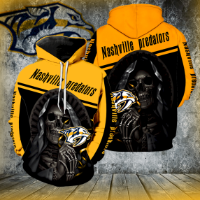 Nashville Predators Skull New All Over Print V1247 Hoodie