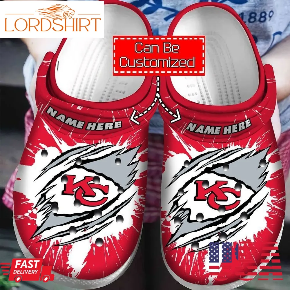 National Football Kc Chiefs Custom Name Crocs Crocband Clog Comfortable Water Shoes