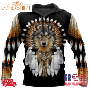 Native American Wolf Hoodie T Shirt For Men And Women Hac210405