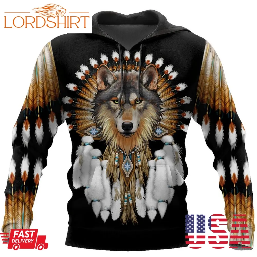 Native American Wolf Hoodie T Shirt For Men And Women Hac210405