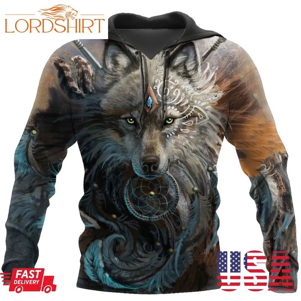 Native American Wolf Hoodie T Shirt For Men And Women Hac220401