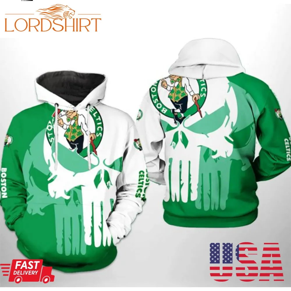 Nba Boston Celtics The Punisher Skull Boston Celtics Hoodie Boston Celtics 3D Hoodie For Men Women