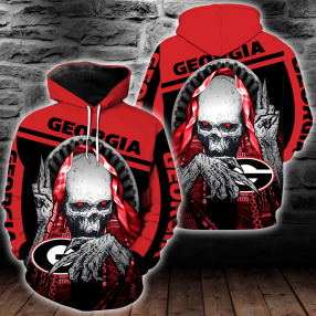 Ncaa Georgia Bulldogs Skull Hoodie And T Shirt