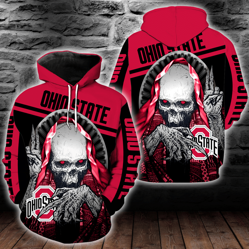 Ncaa Ohio State Buckeyes Skull Hoodie And T Shirt