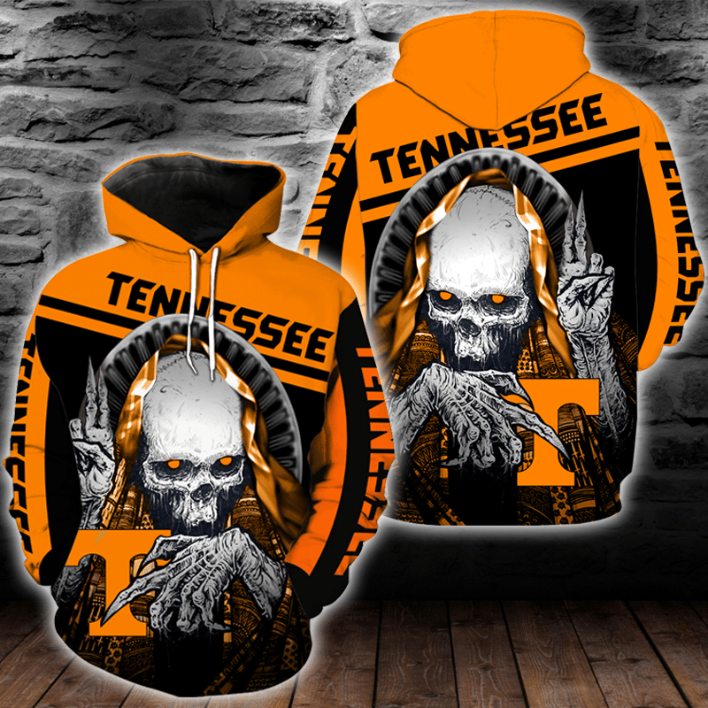 Ncaa Tennessee Volunteers Skull Hoodie And T Shirt