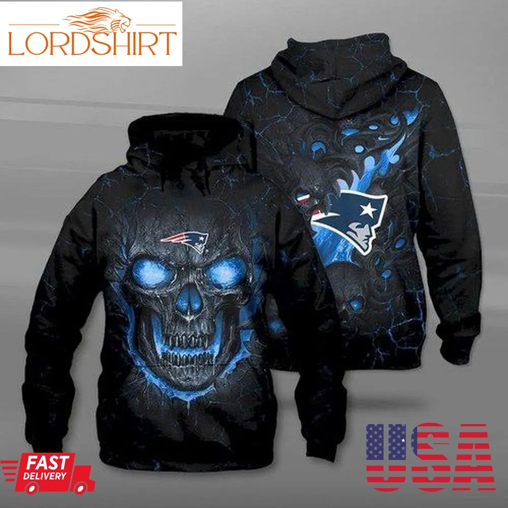 New England Patriots Big Skull Men And Women 3D Full Printing Hoodie