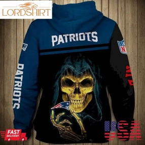 New England Patriots Hoodies Mens Sweathsirt 3D Skull Pullover Custom