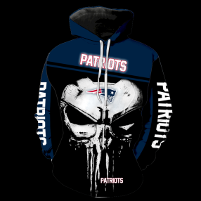 New England Patriots Punisher Skull New Full All Over Print V1440 Hoodie Zipper