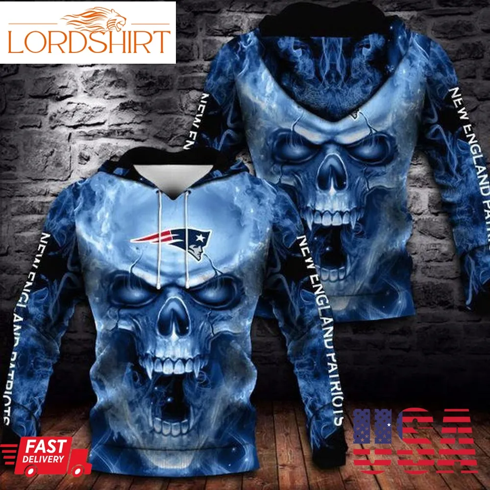 New England Patriots Skull 3D Hoodie For Men For Women All Over Printed Hoodie