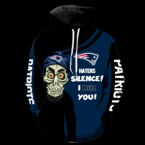 New England Patriots Skull Full All Over Print V1416 Hoodie Zipper