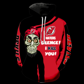 New Jersey Devils Skull Full All Over Print K1203 Hoodie Zipper