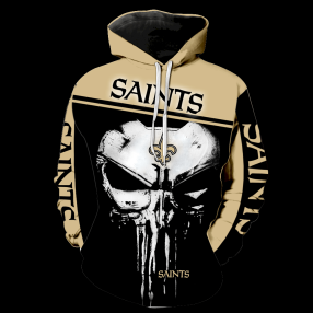 New Orleans Saints Punisher New Skull Full All Over Print K1228 Hoodie Zipper