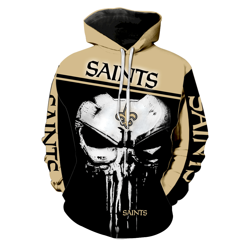 New Orleans Saints Punisher New Skull Full All Over Print K1228 Hoodie Zipper