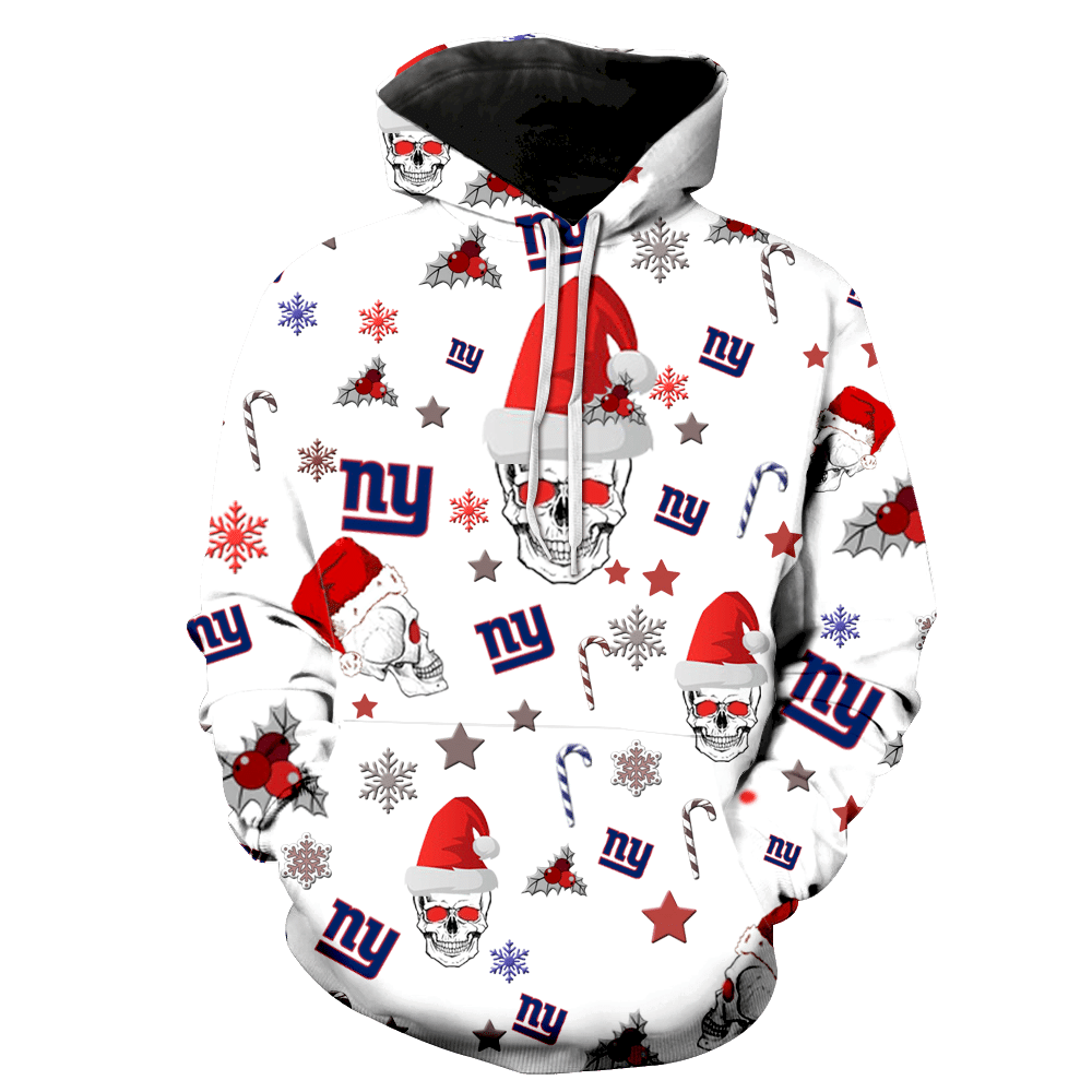 New York Giants Christmas Skull New Full Over Print K1117 Hoodie Zipper