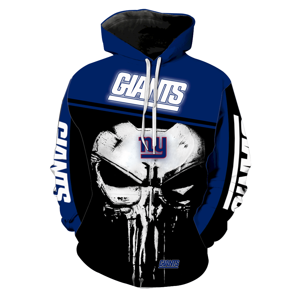 New York Giants Punisher Skull New Full All Over Print V1431 Hoodie Zipper