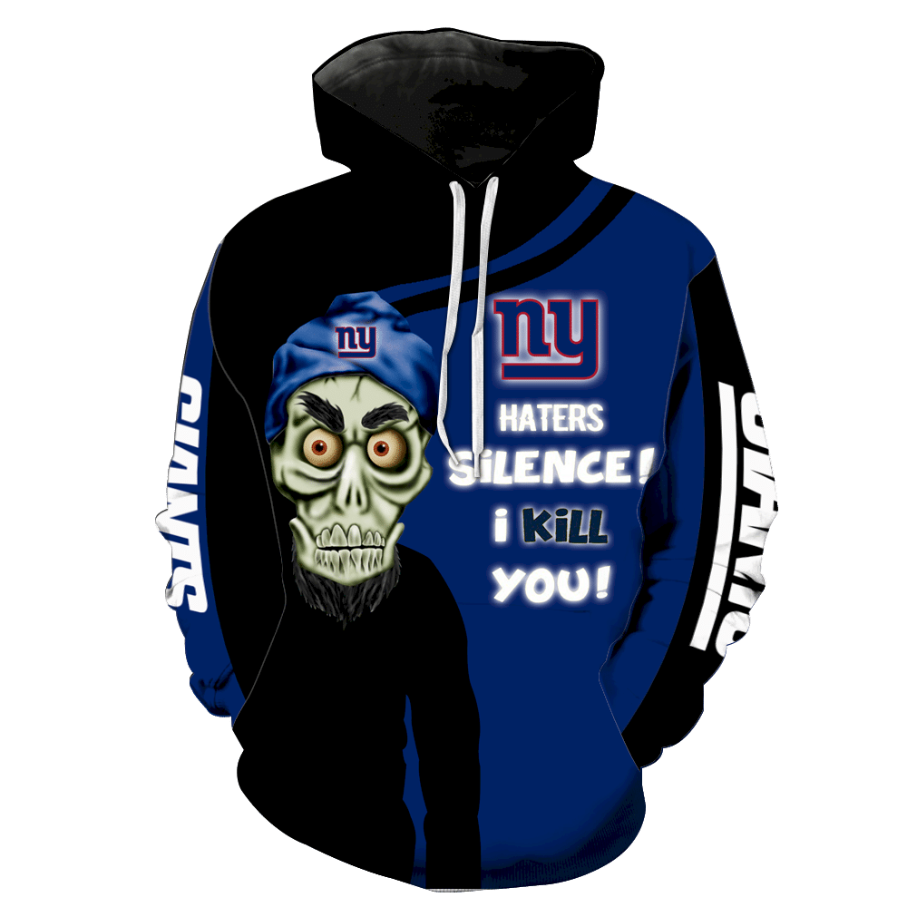 New York Giants Skull Full All Over Print K1201 Hoodie Zipper