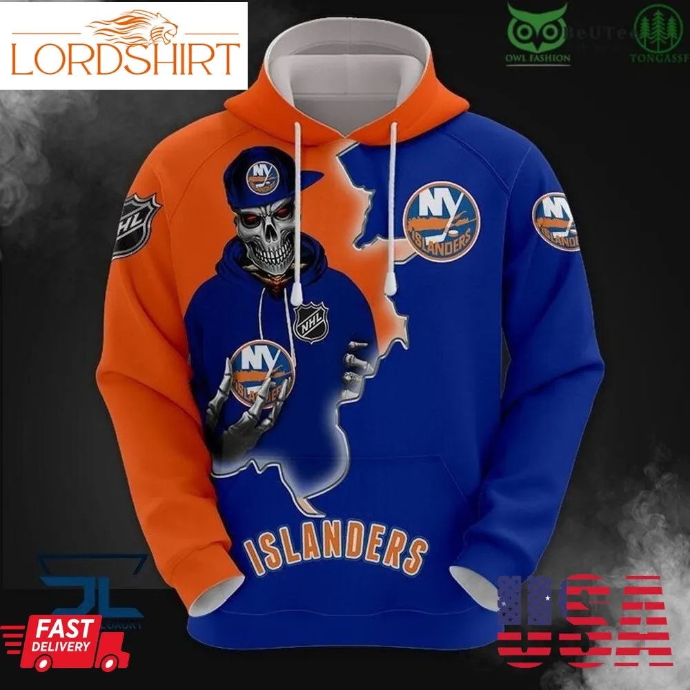 New York Islanders Death Skull Limited Nhl Printed Hoodie Sweatshirt Tshirt