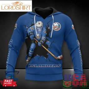 New York Islanders Nhl Skull 3D Printed Hoodie Sweatshirt Tshirt