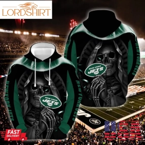 New York Jets Nfl Football Skull Hold Logo 3D Hoodie Sweatshirt For Fans Men Women New York Jets All Over Printed Hoodie New York Jets 3D Full Printing Shirt