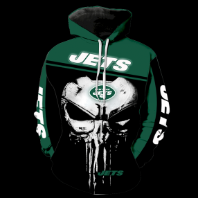 New York Jets Punisher New Skull Full All Over Print K1225 Hoodie Zipper