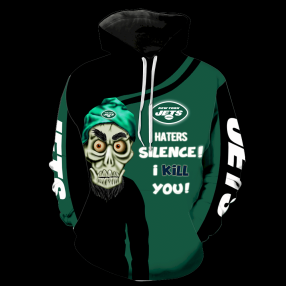 New York Jets Skull Full All Over Print V1410 Hoodie Zipper