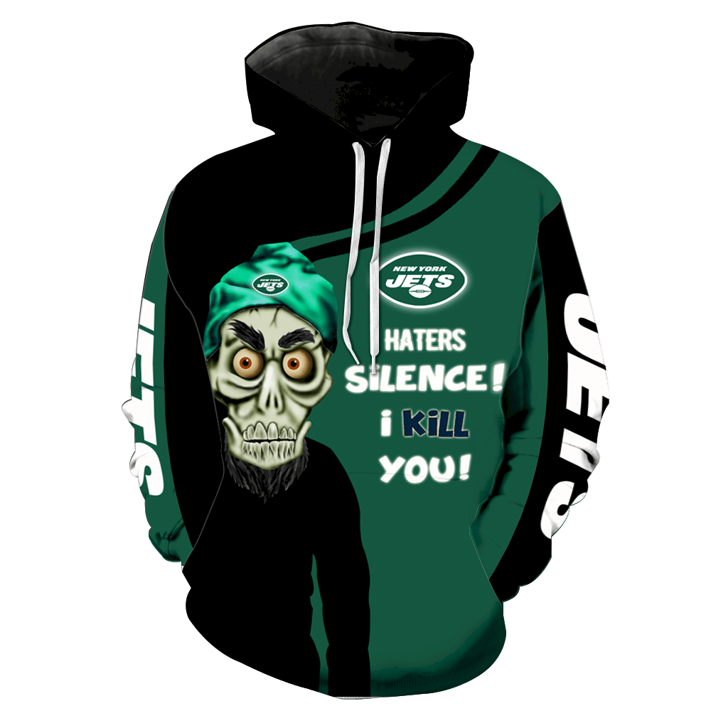 New York Jets Skull Full All Over Print V1410 Hoodie Zipper