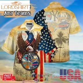 New York Sport Teams Eagle 4Th Of July Hawaiian Shirt  Saleoff