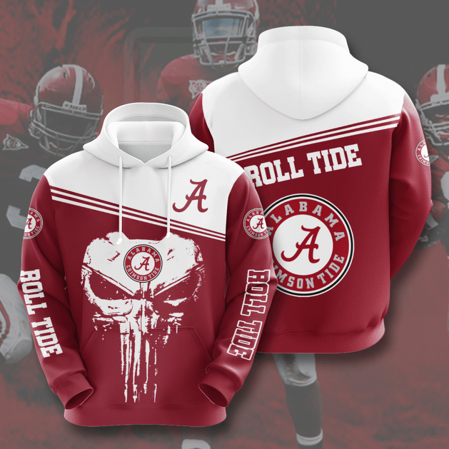 Nfl Alabama Crimson Tide Skull Red 3D Hoodie