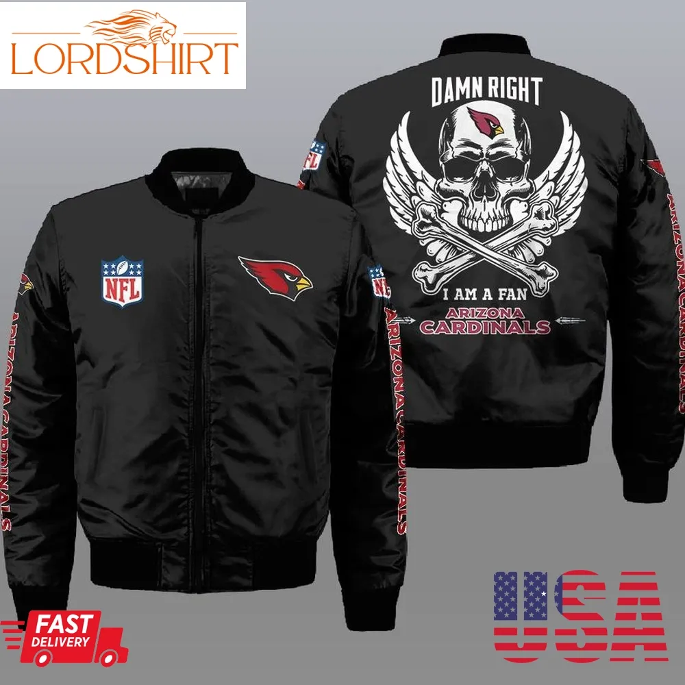 Nfl Arizona Cardinals Wings Skull 3D Bomber Jacket