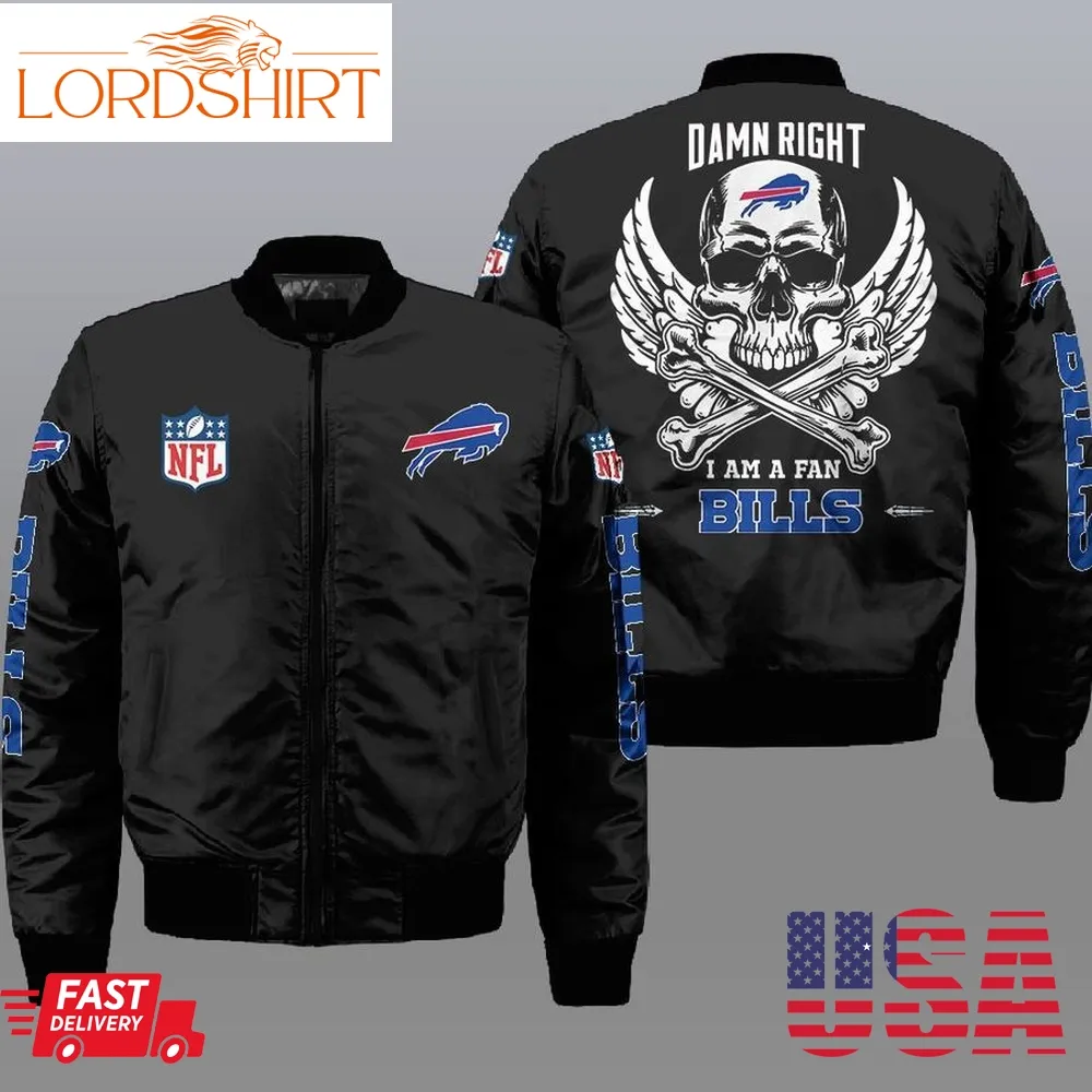 Nfl Buffalo Bills Wings Skull 3D Bomber Jacket